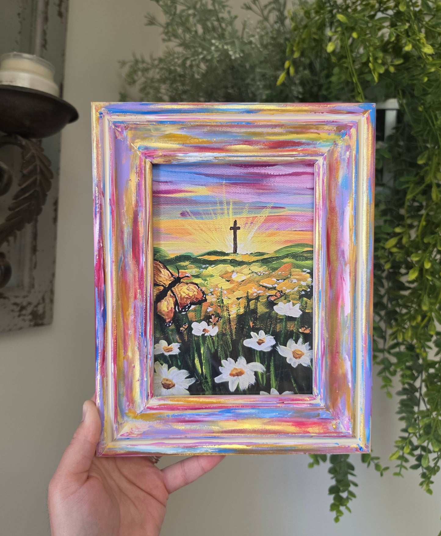 Be Transformed. Print Inside Handmade Painted Frame.