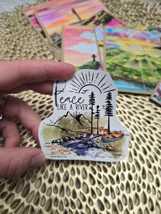 Peace Like A River. Artwork Vinyl Waterproof Sticker.