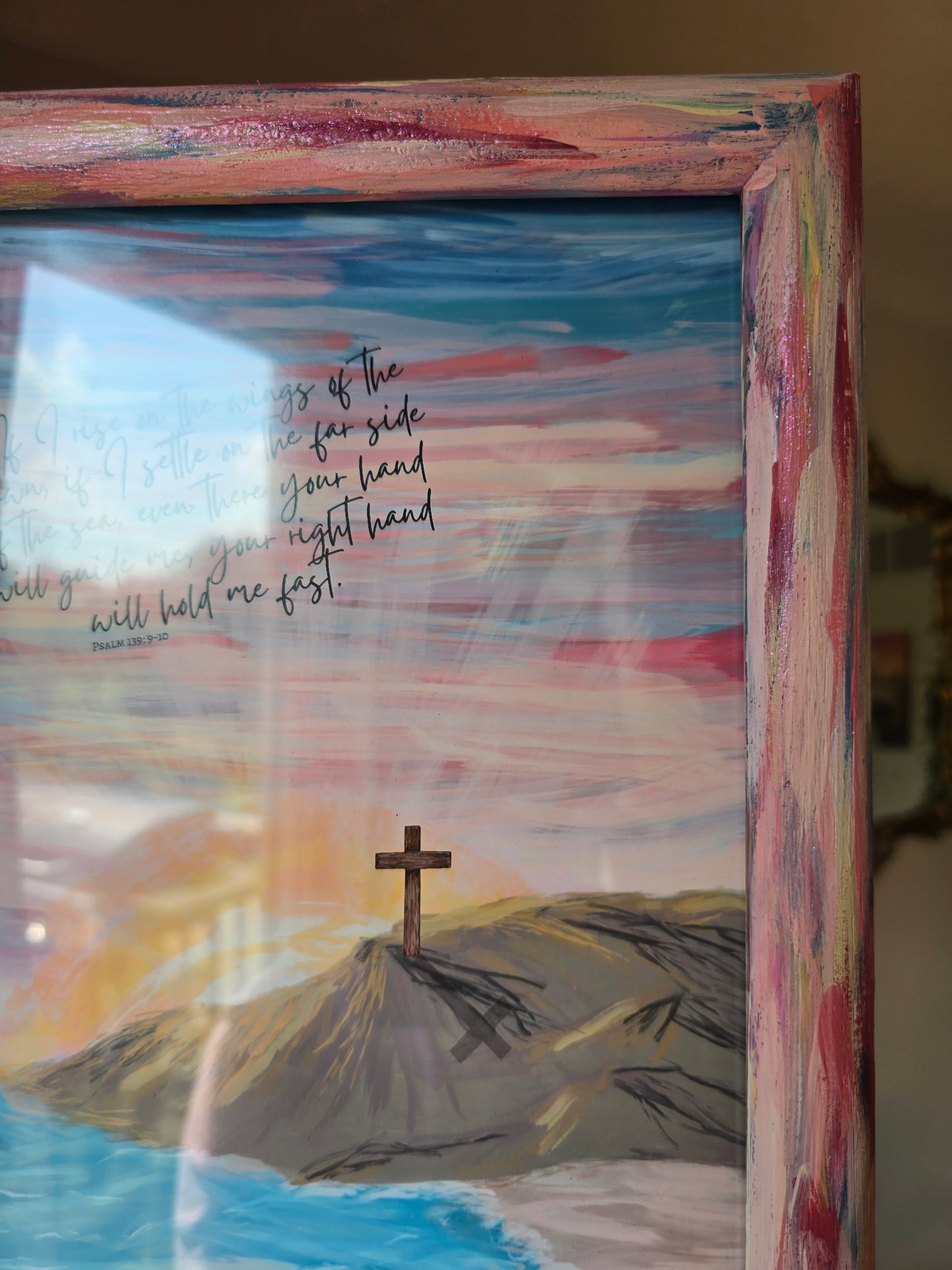 Your Hand Will Guide Me. Print In Painted Wooden Frame.