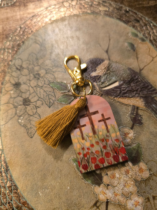 Sunrise Tulips Artwork Keychain.