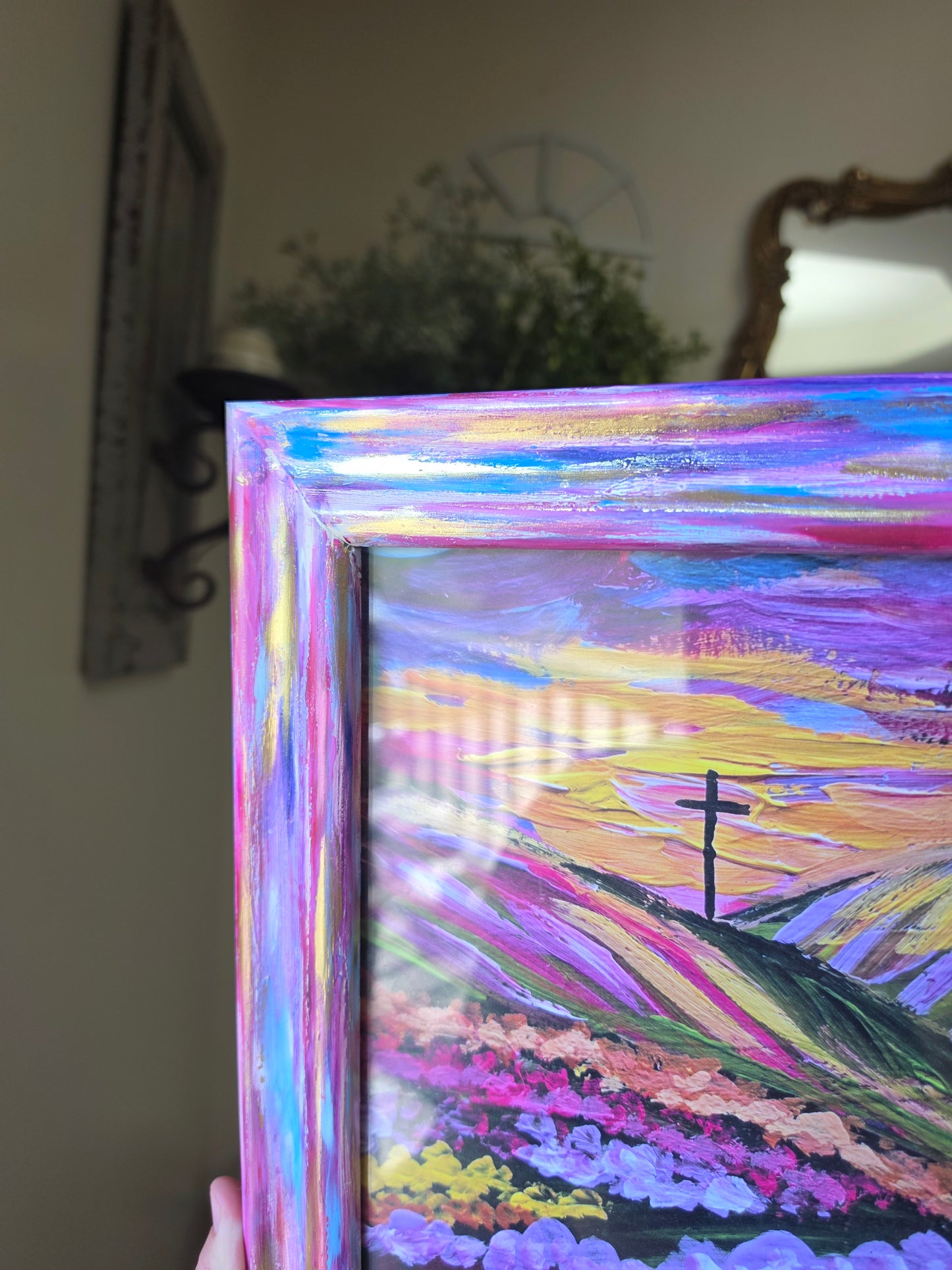 Come Near To God. He Will Come Near To You. Print Inside Hand Painted Frame.