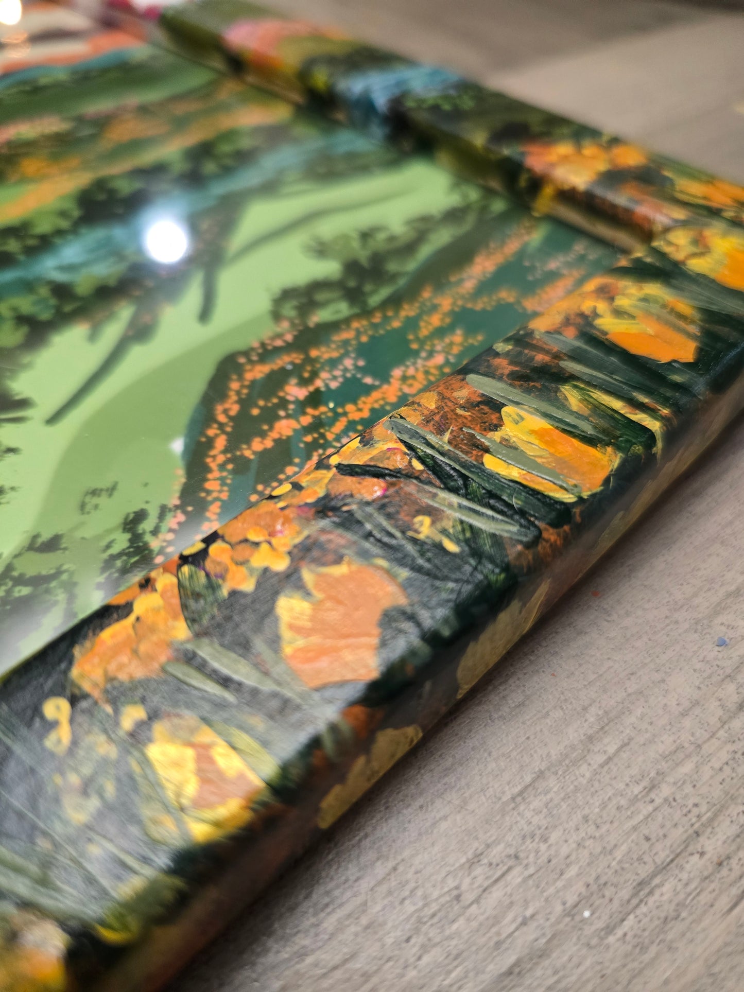 9.5x11.5in River Of Blessings. Print Inside Original Painted Frame.