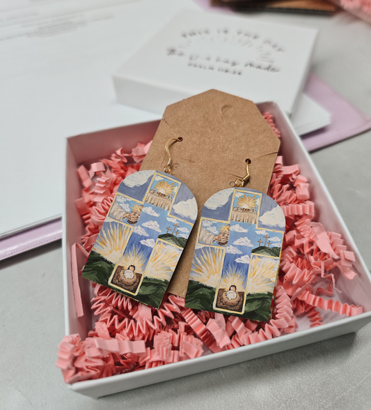 The Life of Jesus Artwork Earrings.