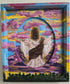 13x14in Jesus Is Coming In The Clouds. Original Painted Art. Canvas Inside Wooden Frame.
