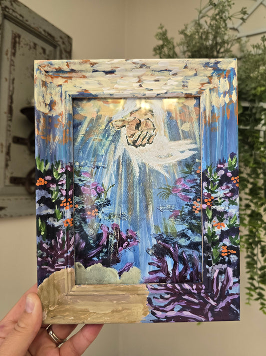 6.5x8.5in Beauty At Rock Bottom. Print Inside Original Painted Frame.