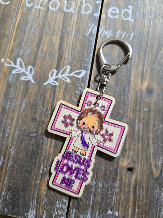 Jesus Loves Me Keychain. Hand Drawn By Brantley.