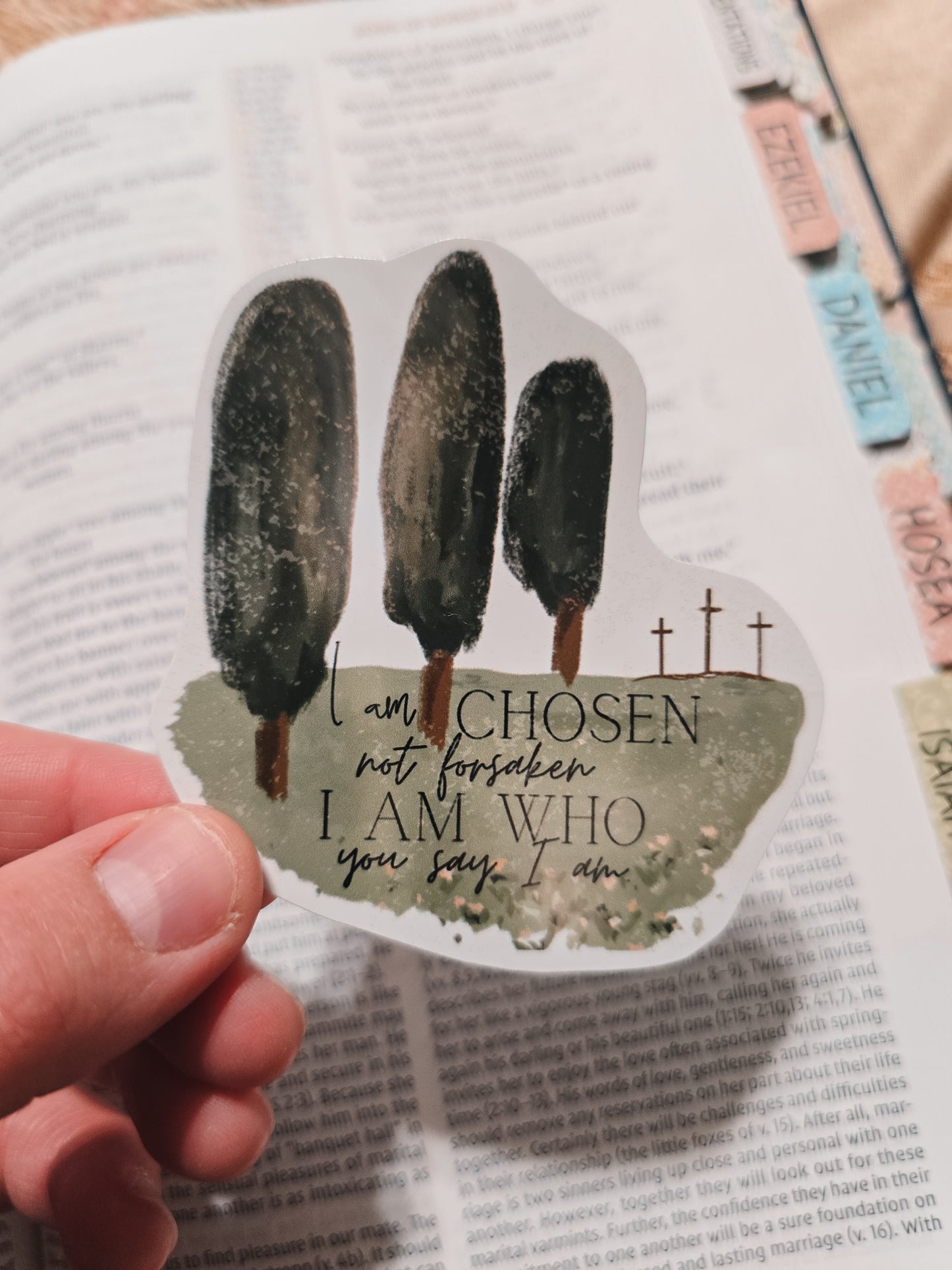 I Am Chosen. Artwork Vinyl Waterproof Sticker.