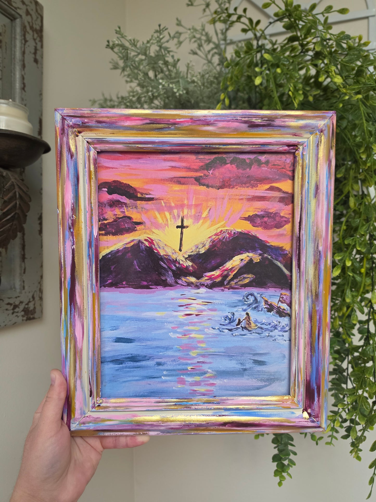 Don't Be Afraid. Print Inside Hand Painted Frame.