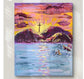 Mini Golden Painted Framed, Textured Artwork Magnet. READ DESCRIPTION.