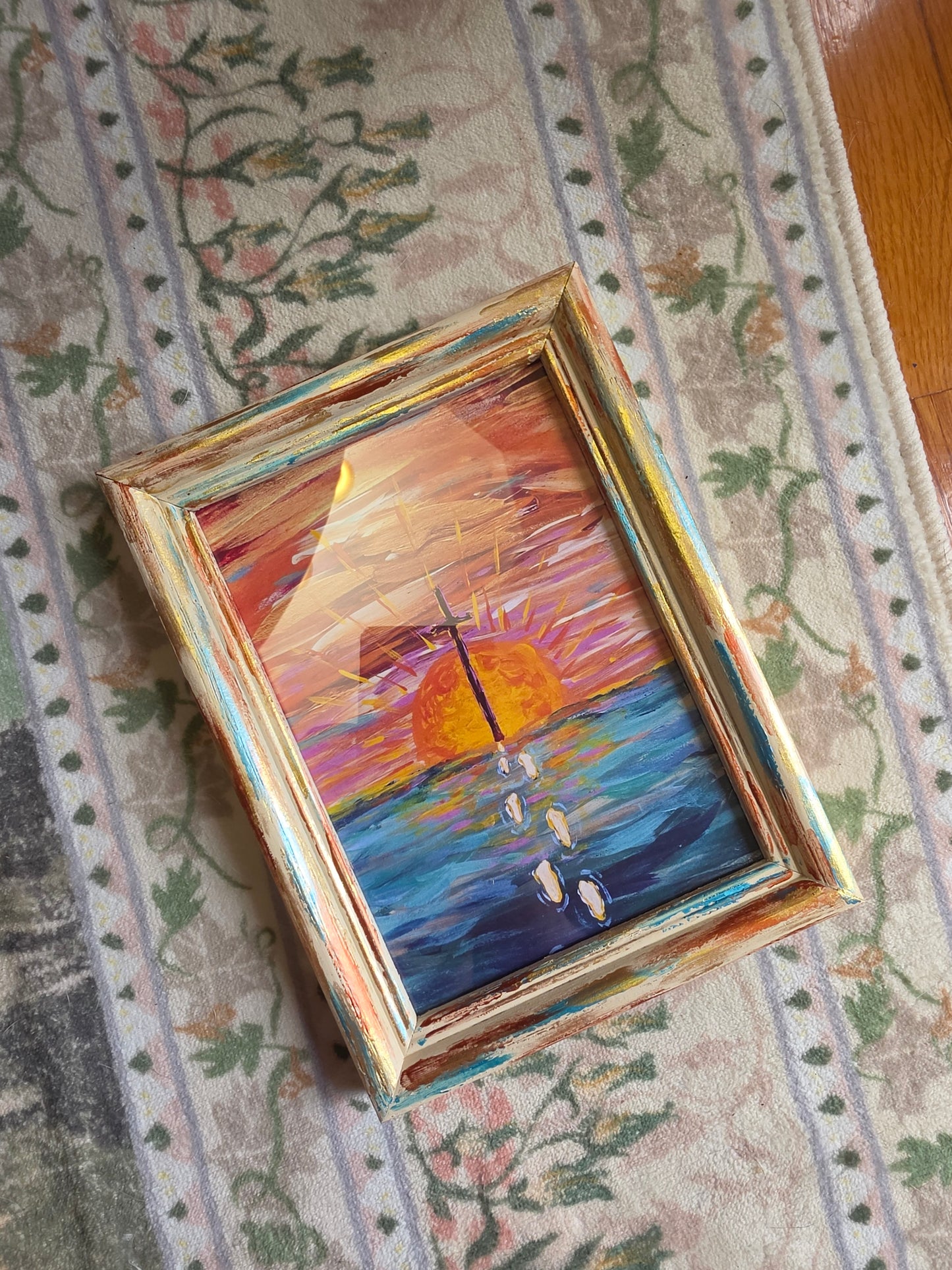 Selfless. Print Inside Hand Painted Frame.