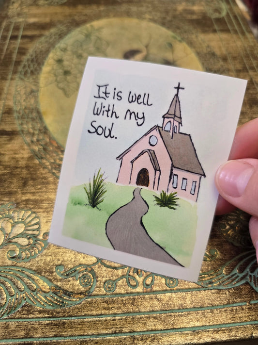 It Is Well With My Soul. Artwork Vinyl Waterproof Sticker. Honey Bee Mine