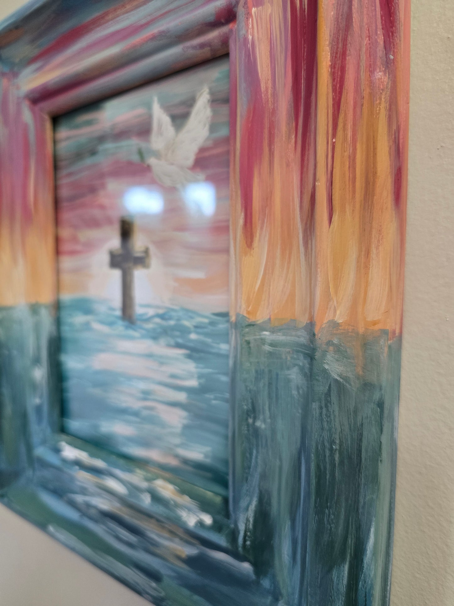 New Beginnings. Print In Painted Wooden Frame.