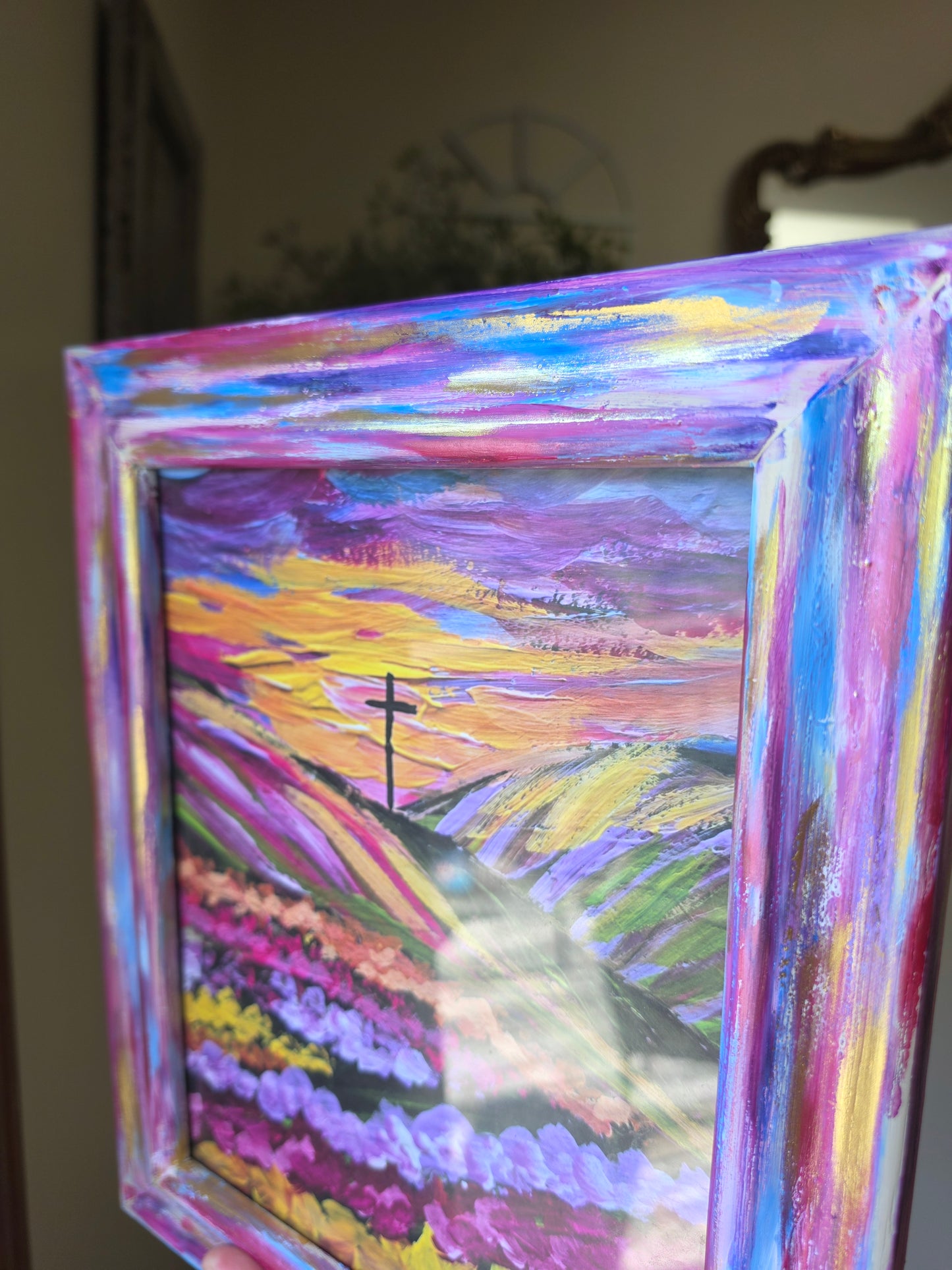 Come Near To God. He Will Come Near To You. Print Inside Hand Painted Frame.