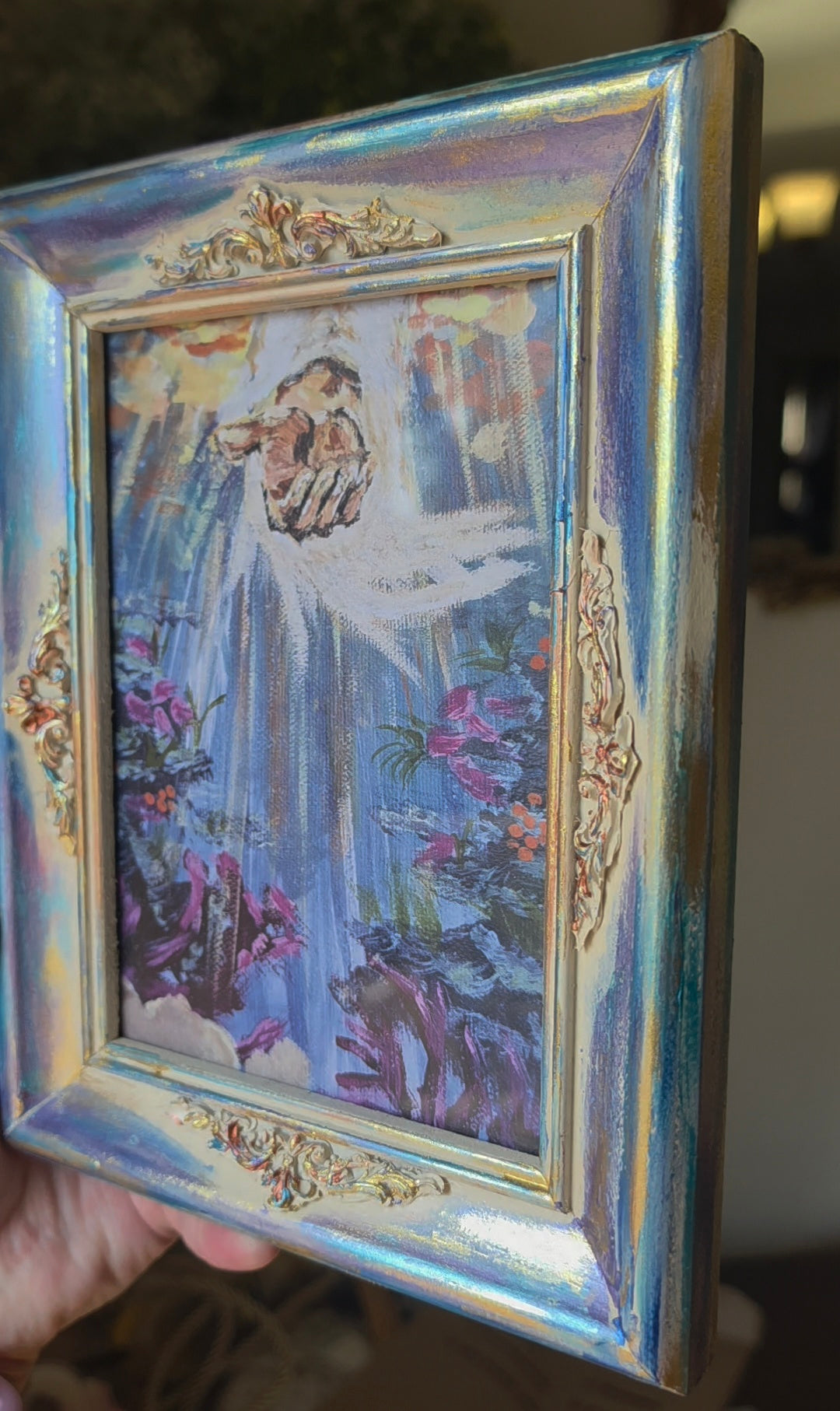 Beauty At Rock Bottom. Print Inside Handmade Painted Frame.