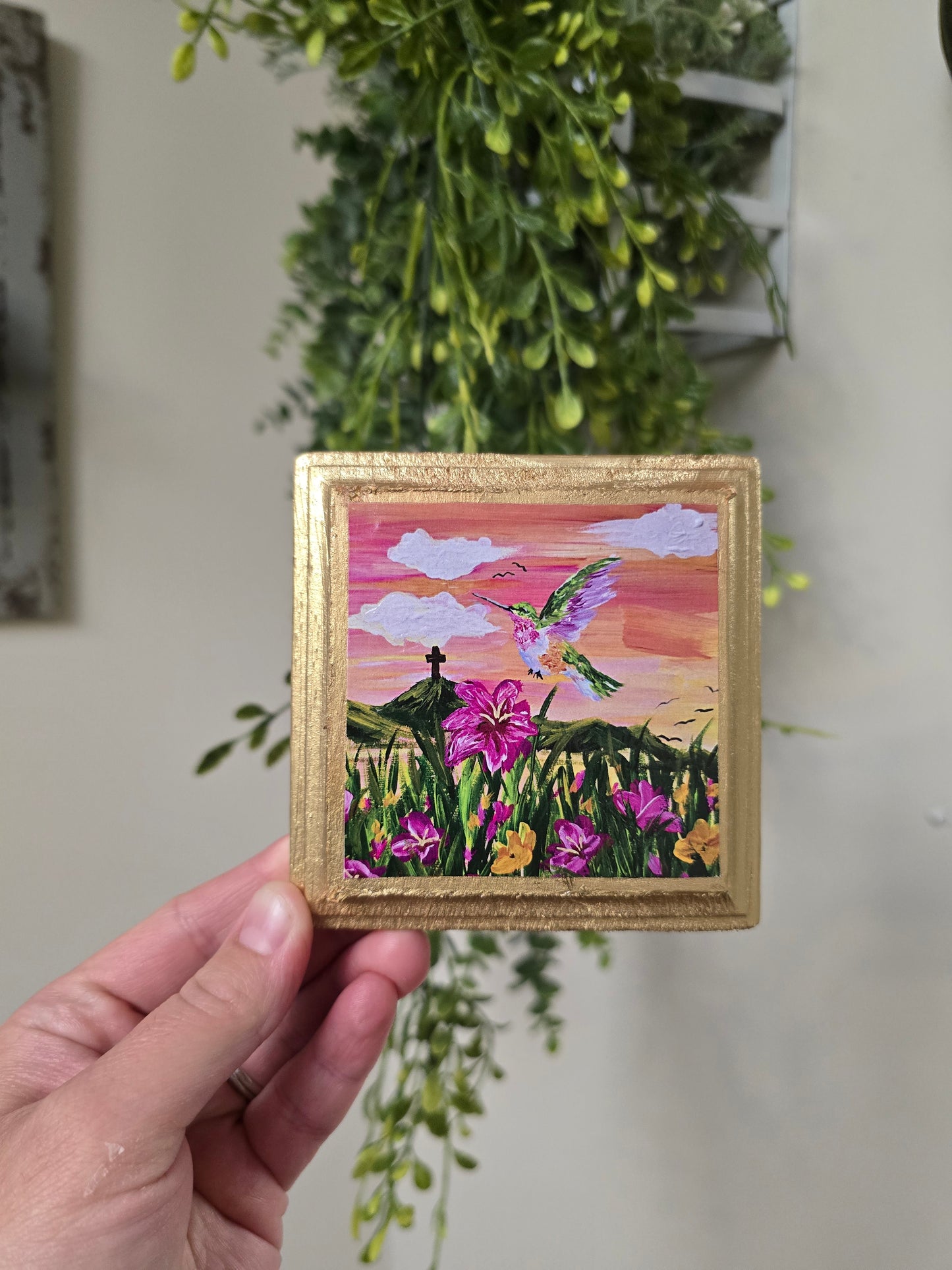 I Am With You Always. Mini Textured Art Print.