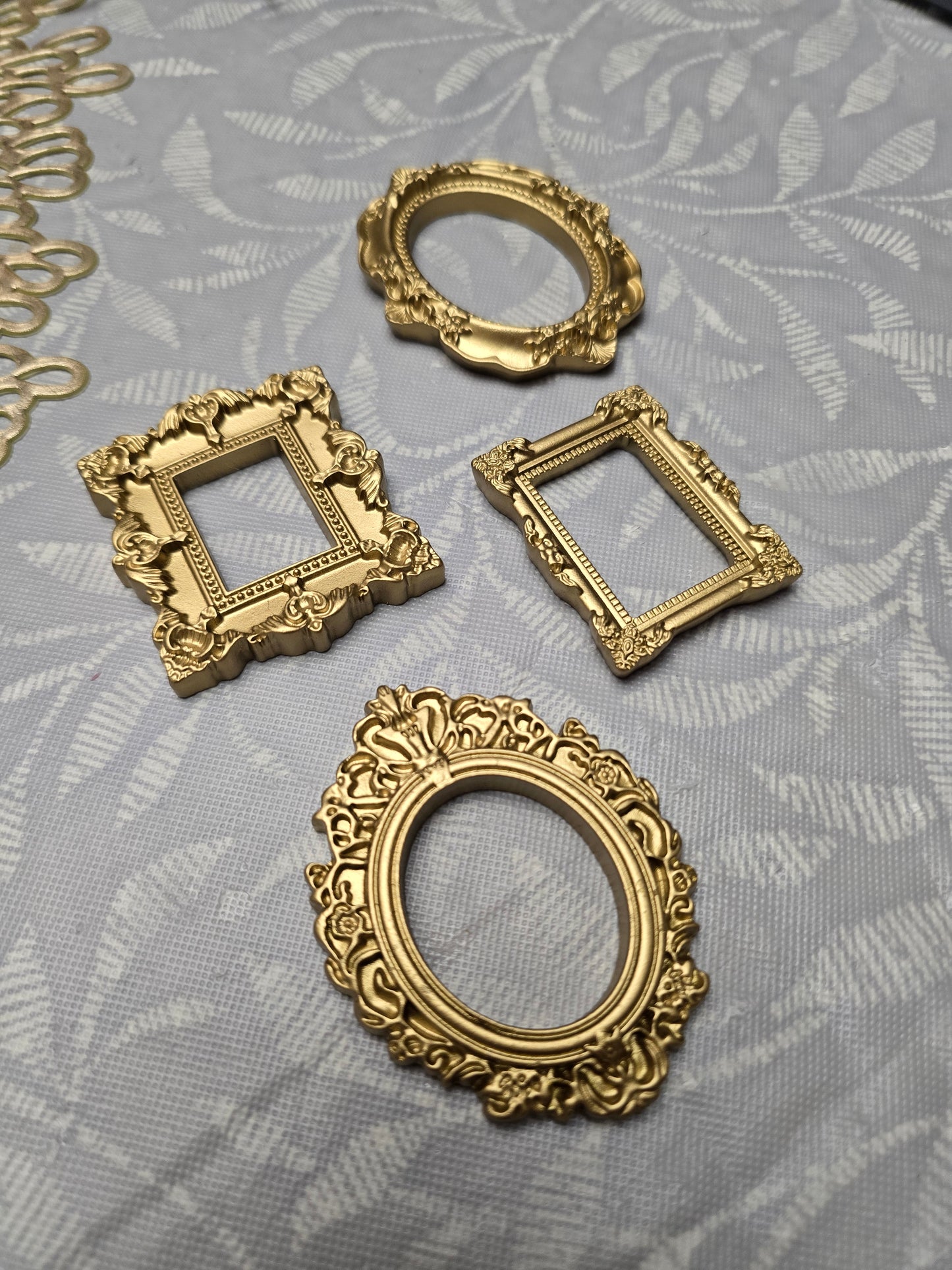 Custom Mini Golden Painted Framed, Textured Artwork Magnet. READ DESCRIPTION.