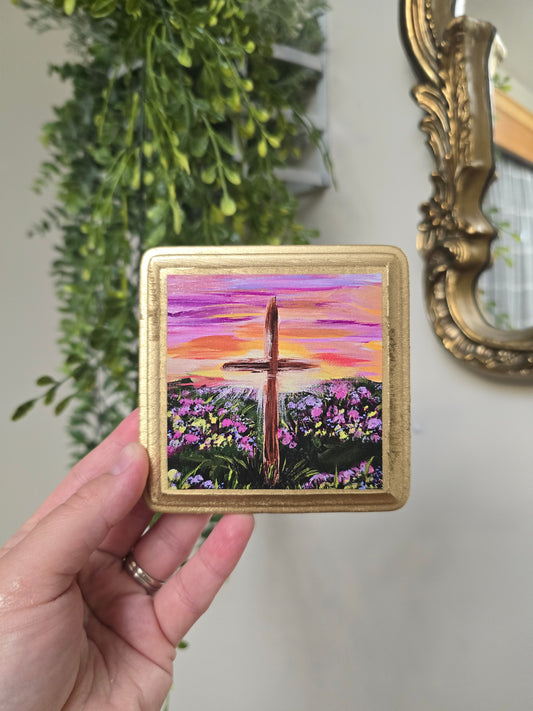 I Am The Living One. Mini Textured Art Print.