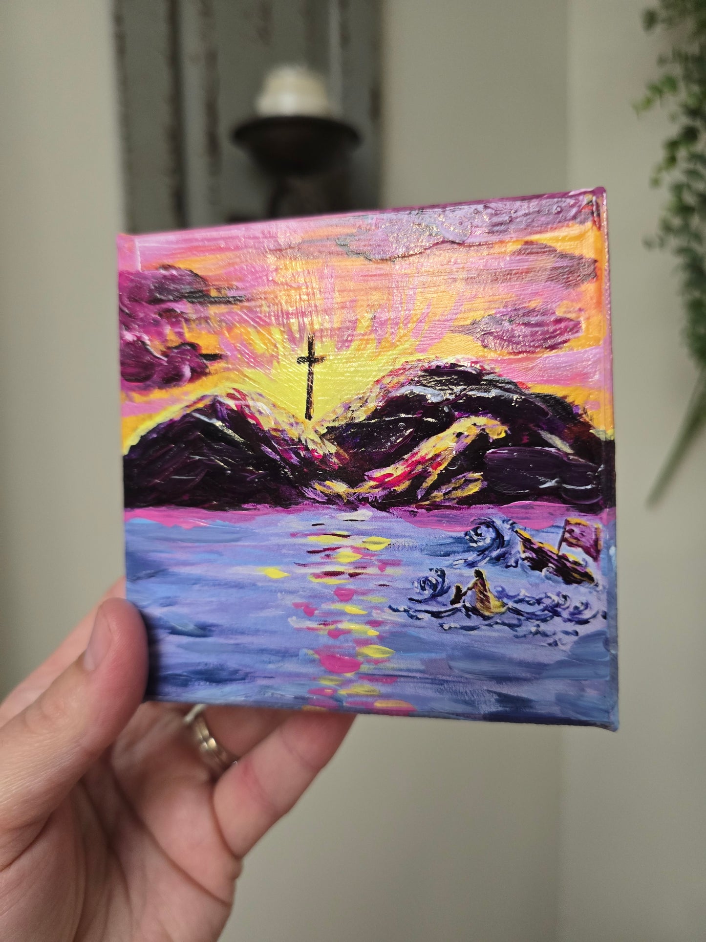 Don't Be Afraid. Wrapped Canvas Mini Textured  Art Print.