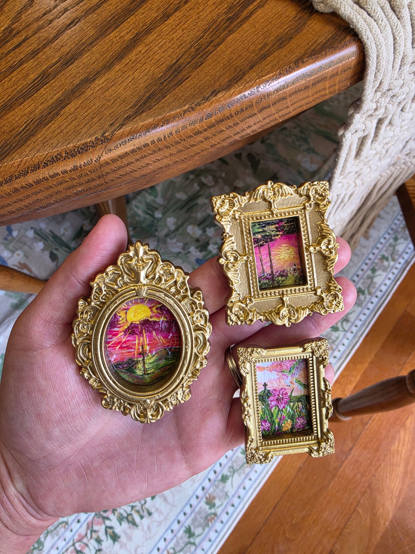 3 Piece Mini Framed Artwork Magnet Set.