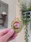 Mini Golden Painted Framed, Textured Artwork Magnet.