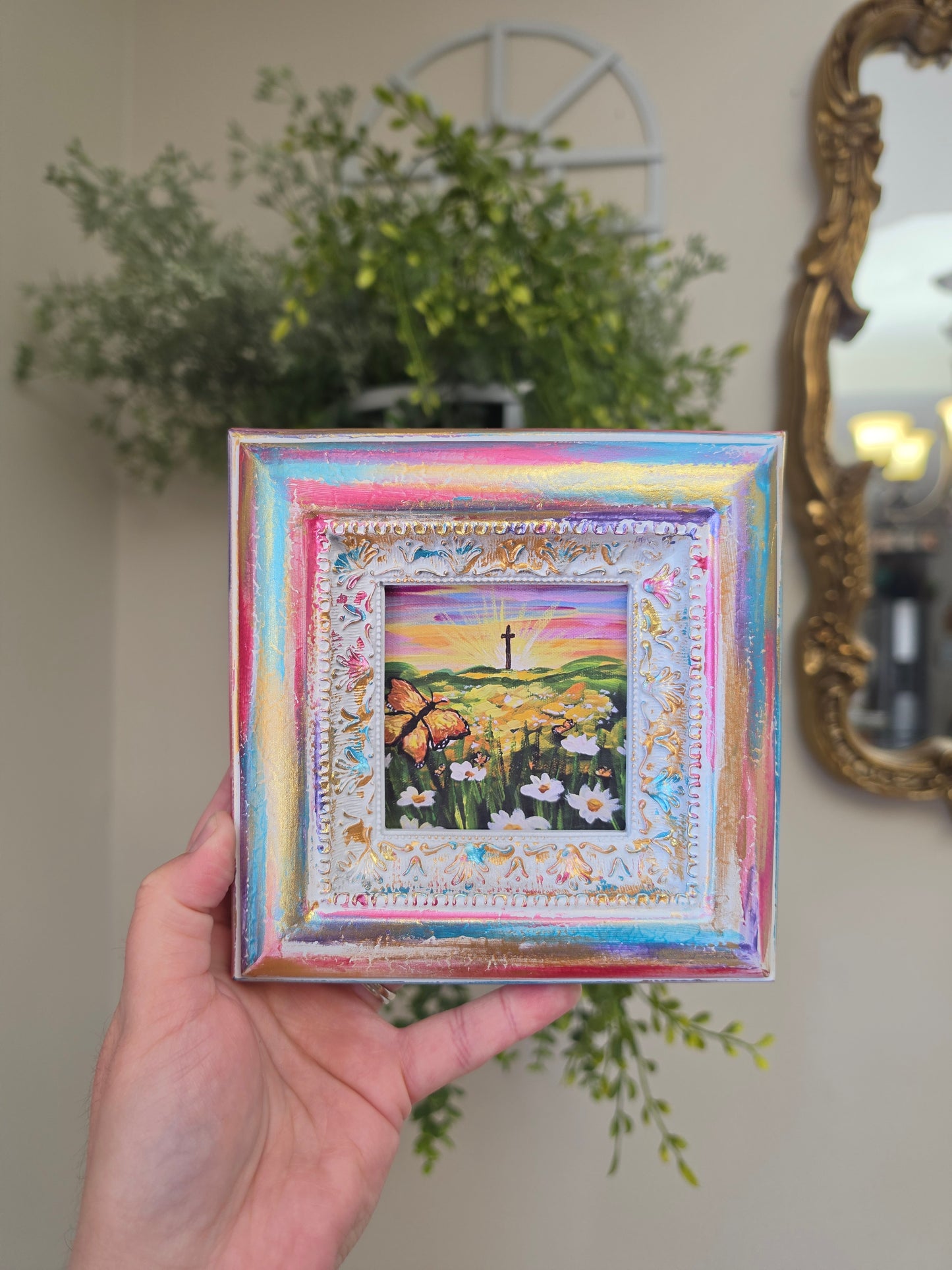 Be Transformed. Print Inside Handmade Painted Frame.