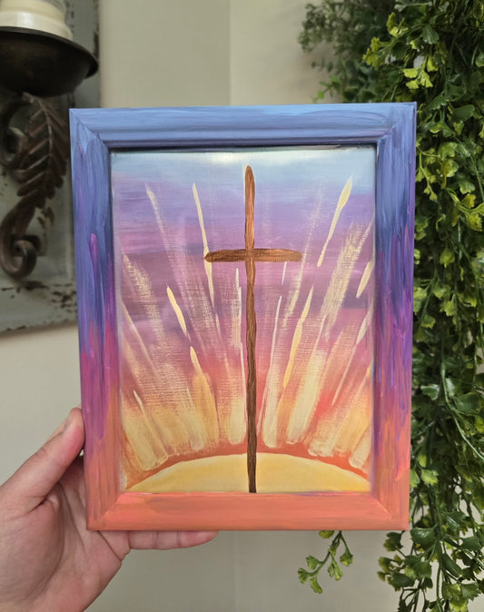 His Mercies Are New Every Morning. Print Inside Original Painted Wooden Frame.