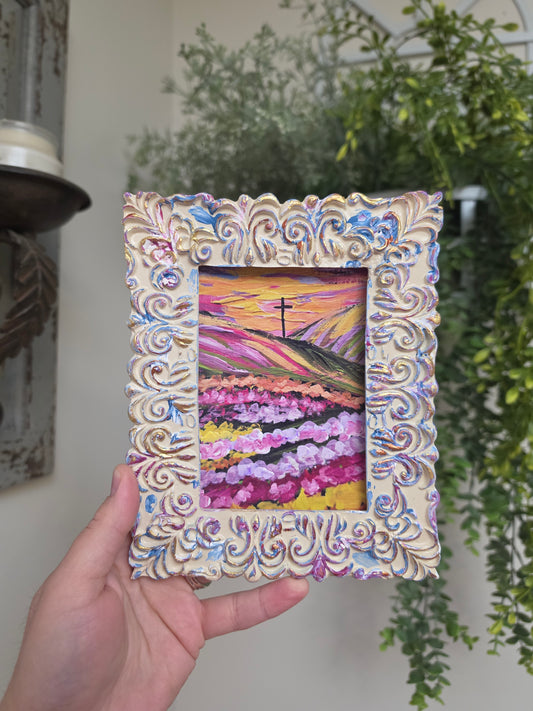 Come Near To God. He Will Come Near To You. Print Inside Hand Painted Frame.