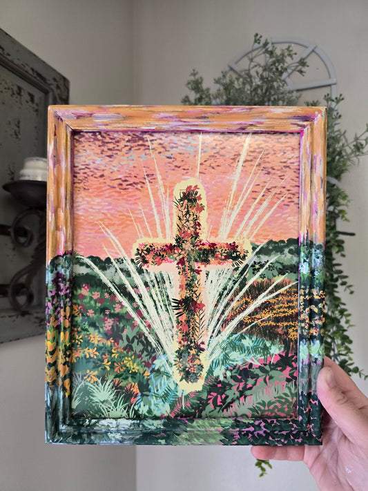 9.5x11in. The Word Of God Will Stand Forever. Print Inside Original Painted Frame.