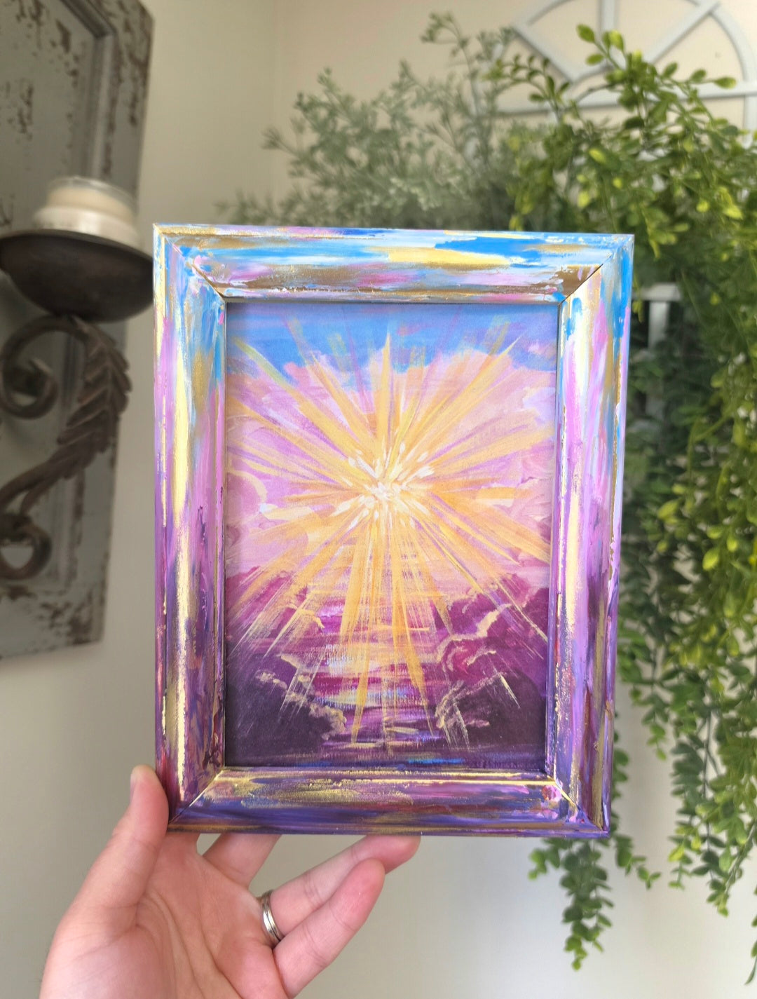 Today, You Will Be With Me In Paradise. Print Inside Hand Painted Frame.
