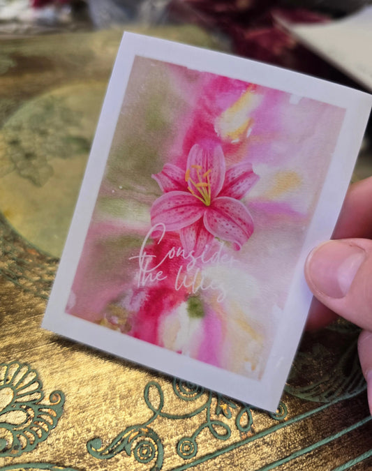 Consider The Lilies Abstract. Artwork Vinyl Waterproof Sticker. Honey Bee Mine