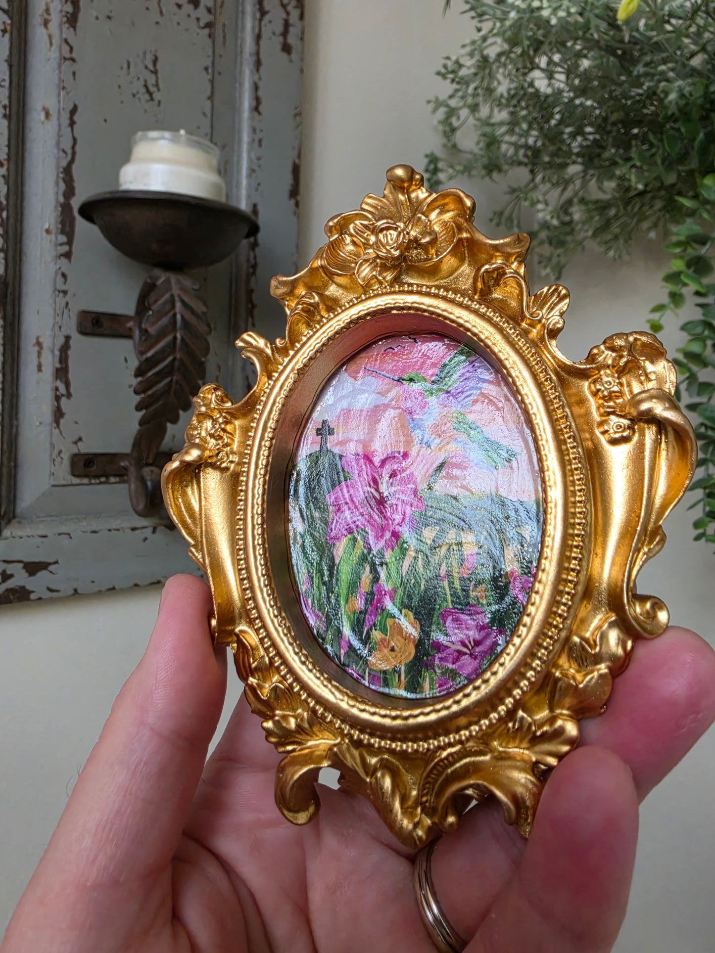 I Am With You Always. Textured Print Mini Ornate Frame Magnet.
