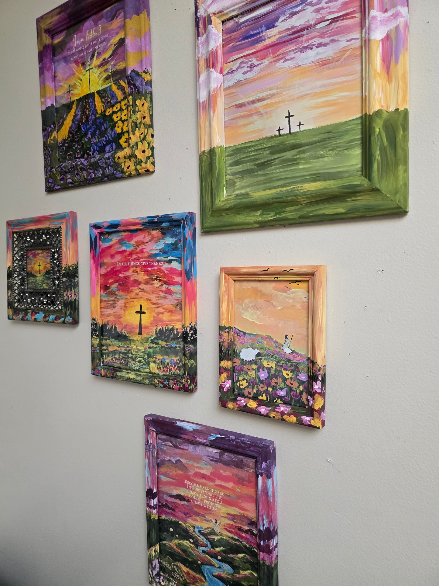 His Mercies Are New Every Morning. Print Inside Original Painted Wooden Frame.