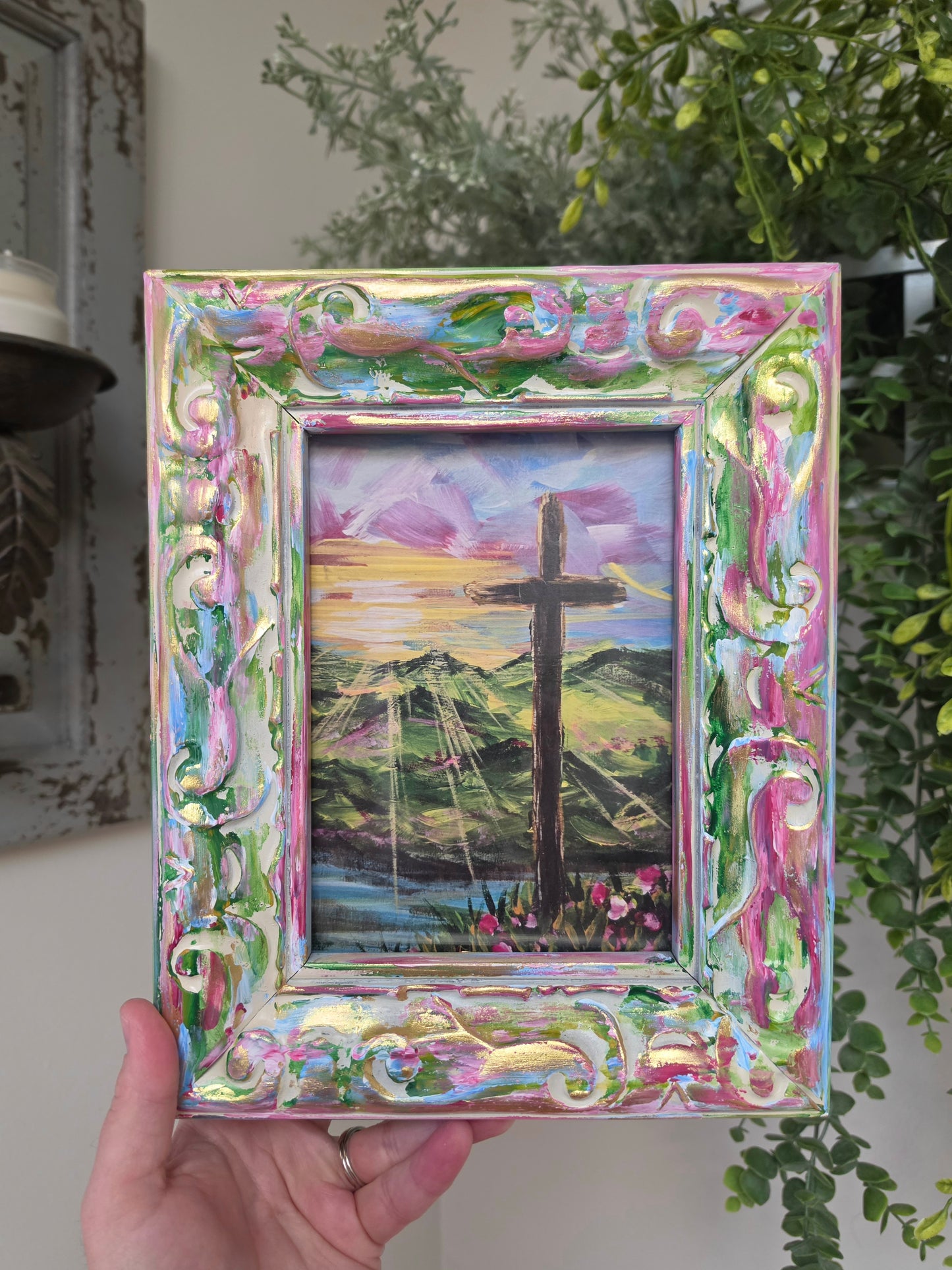 Root Yourself In Him & Watch The Transformation. Art Print Inside Painted Wooden Frame.