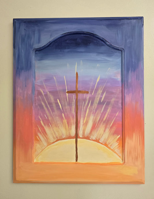 His Mercies Are New Every Morning. Large 22x17in Framed Original Painted Art.