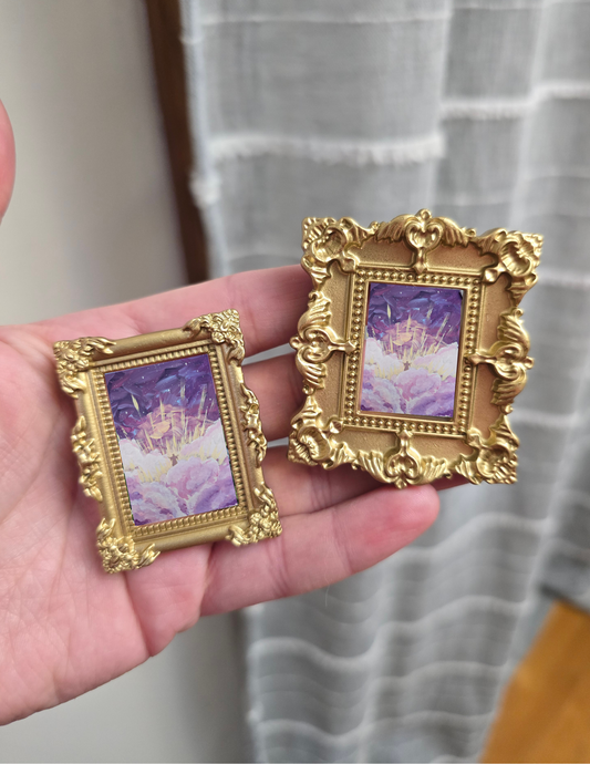 Mini Golden Painted Framed, Textured Artwork Magnet. READ DESCRIPTION.