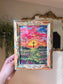 Follow Me. Print Inside Handmade Painted Frame.