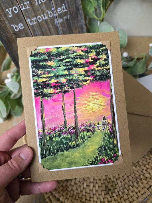 He Will Never Leave You. Handmade Artwork Greeting Card