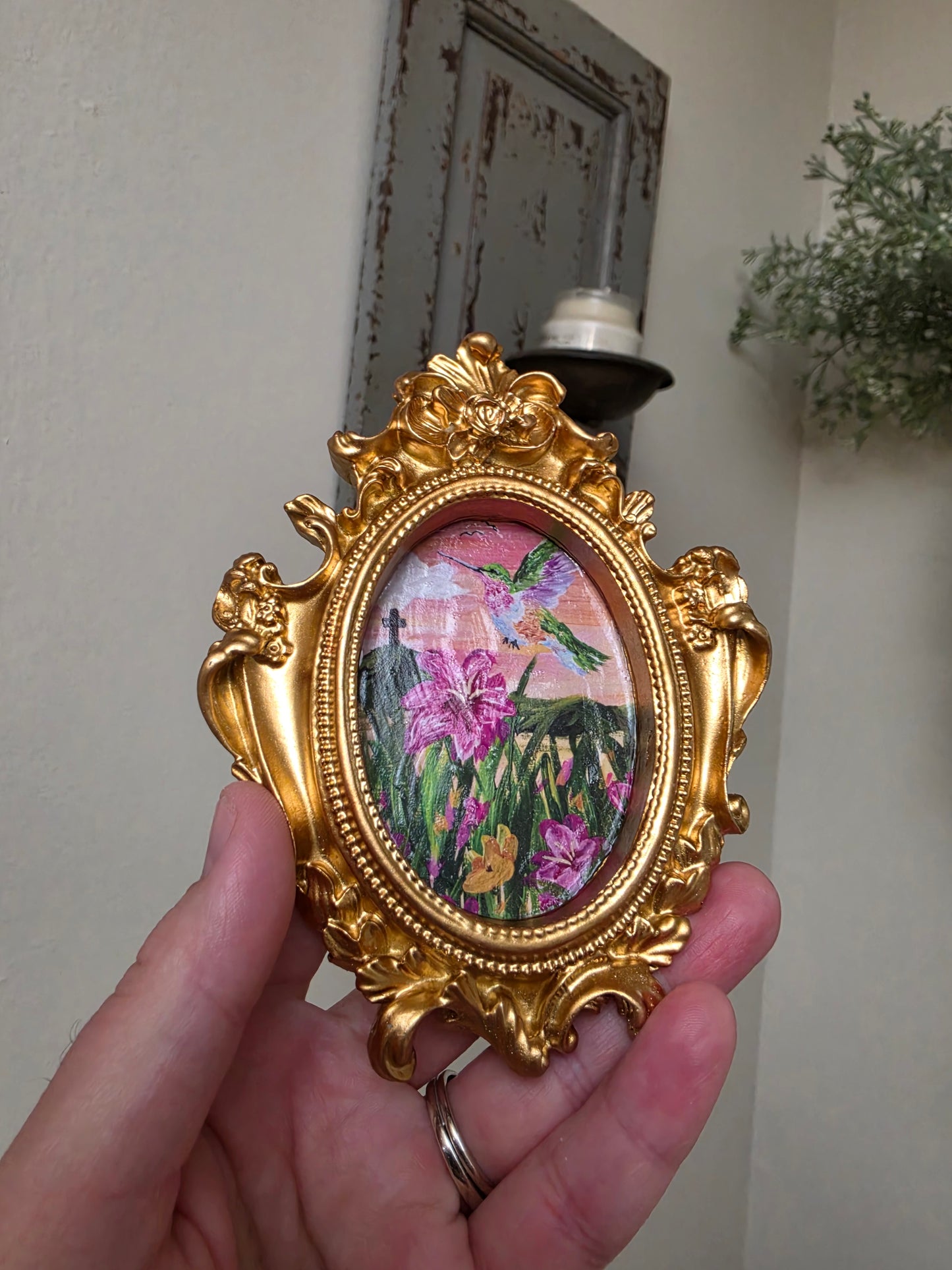 I Am With You Always. Textured Print Mini Ornate Frame Magnet.