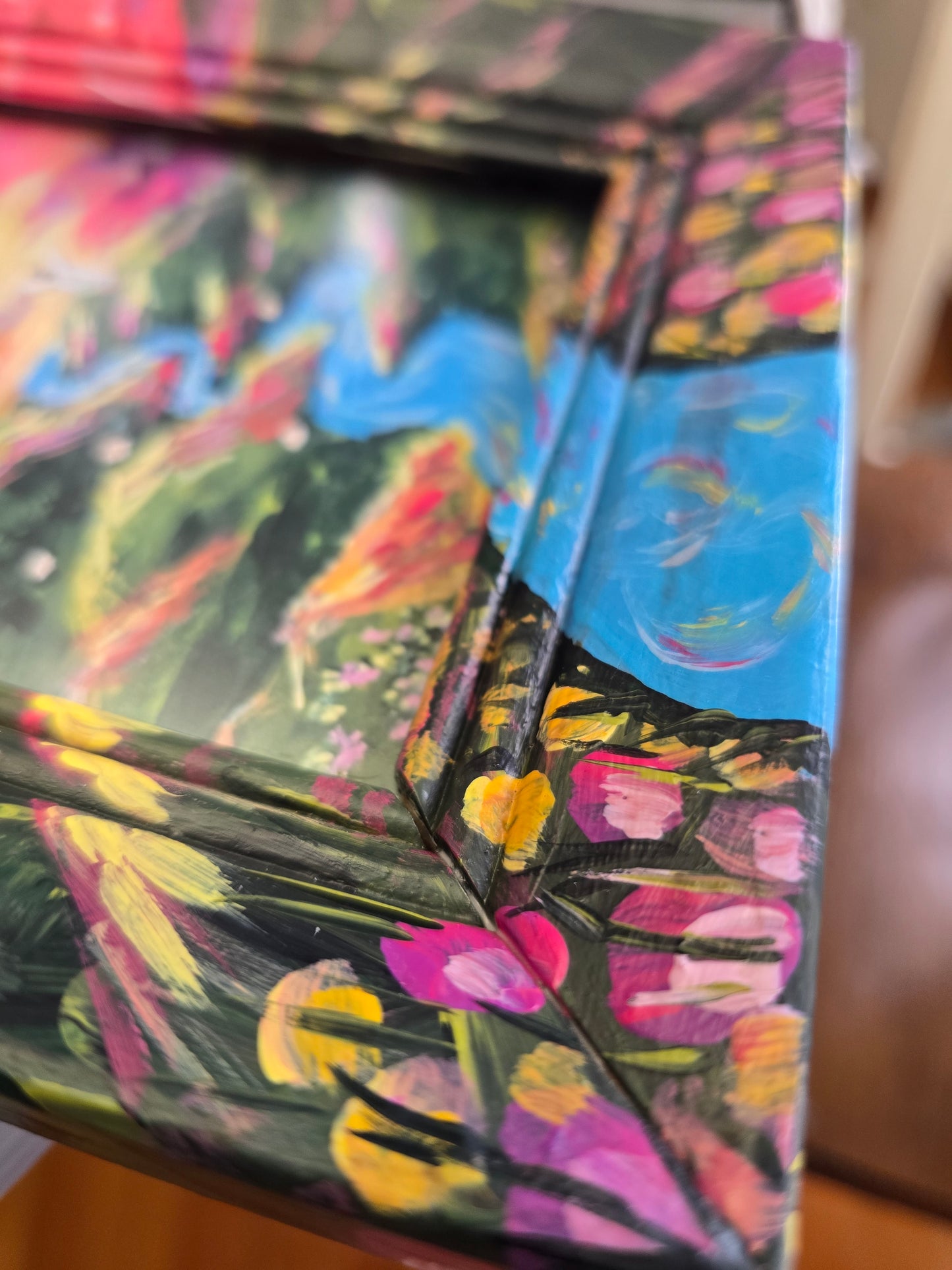 Living Waters. Art Print Inside Original Painted Wooden Frame