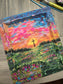 11x13in. Follow Me. Original Painted Art. Canvas Inside Wooden Frame.