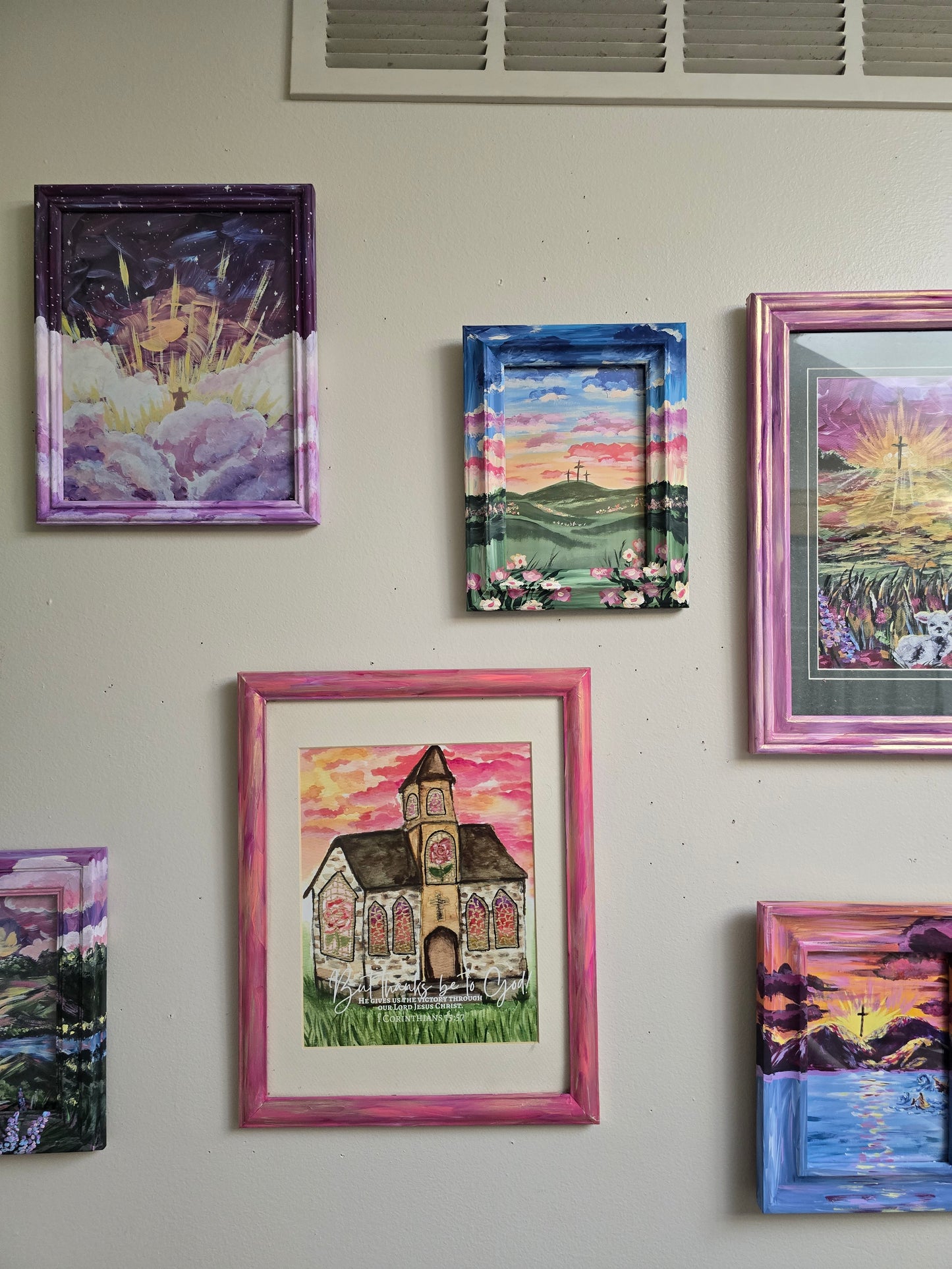 His Mercies Are New Every Morning. Print Inside Original Painted Wooden Frame.