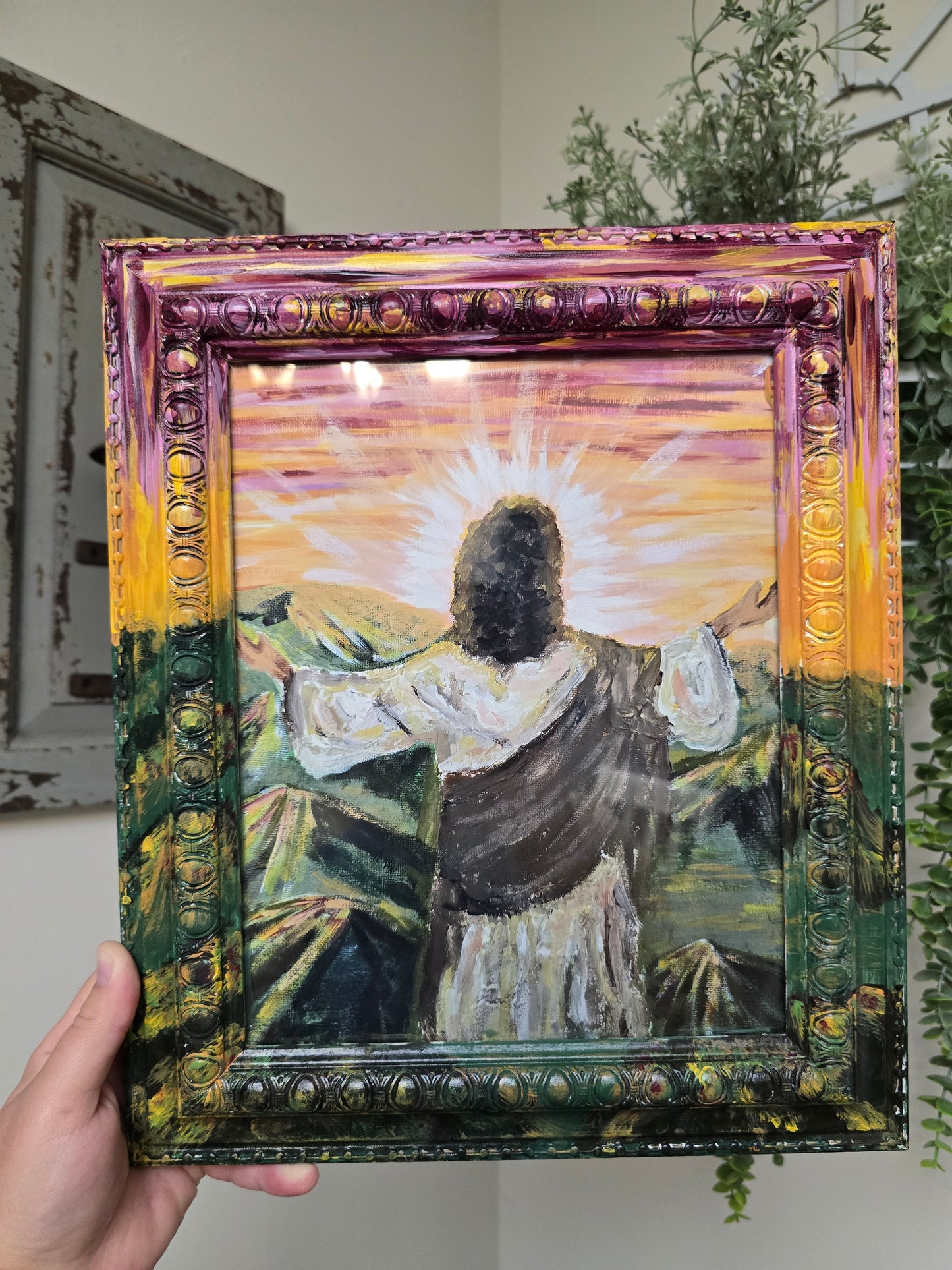 11x13in God's Creation. Print Inside Original Painted Frame.