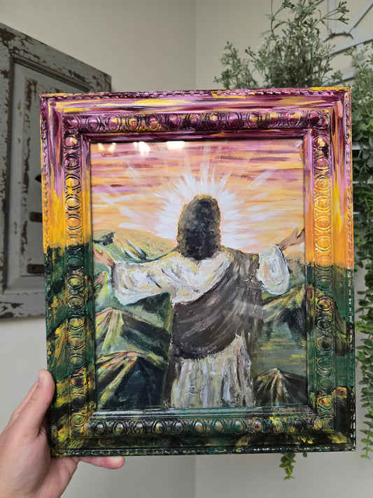 11x13in God's Creation. Print Inside Original Painted Frame.