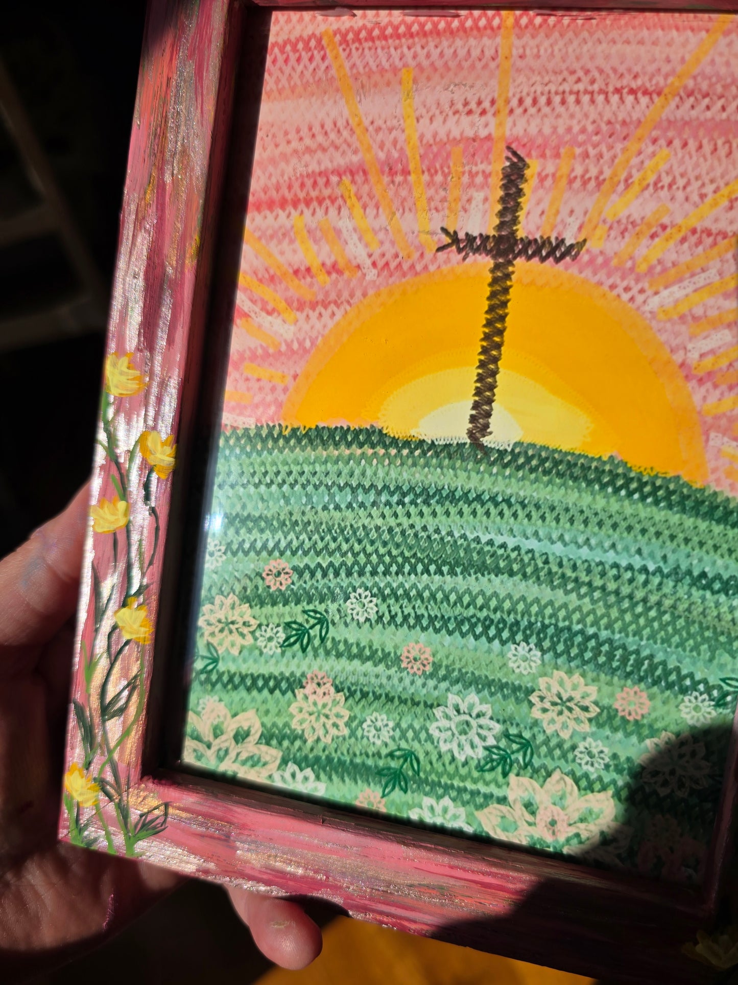 6x8in. Knit Together. Psalm 139:13. Print Inside Original Painted Frame.