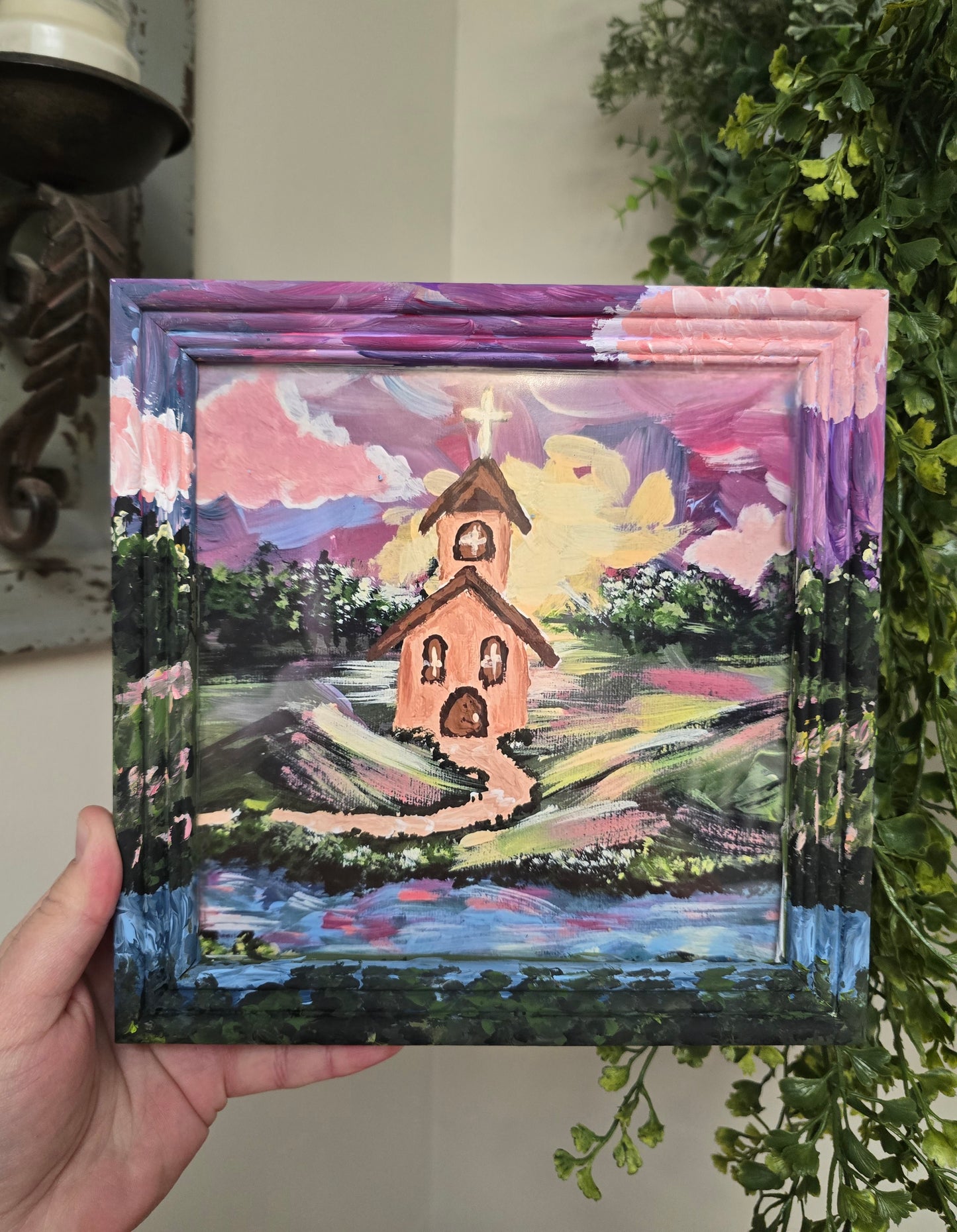 The Body Of Christ. Art Print Inside Painted Wooden Frame.