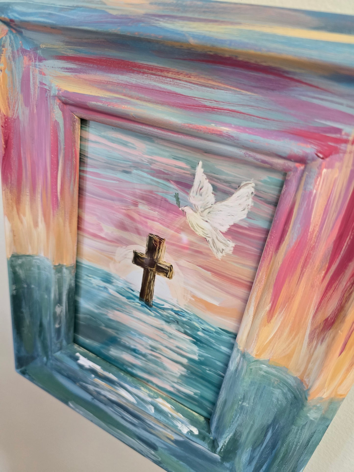 New Beginnings. Print In Painted Wooden Frame.