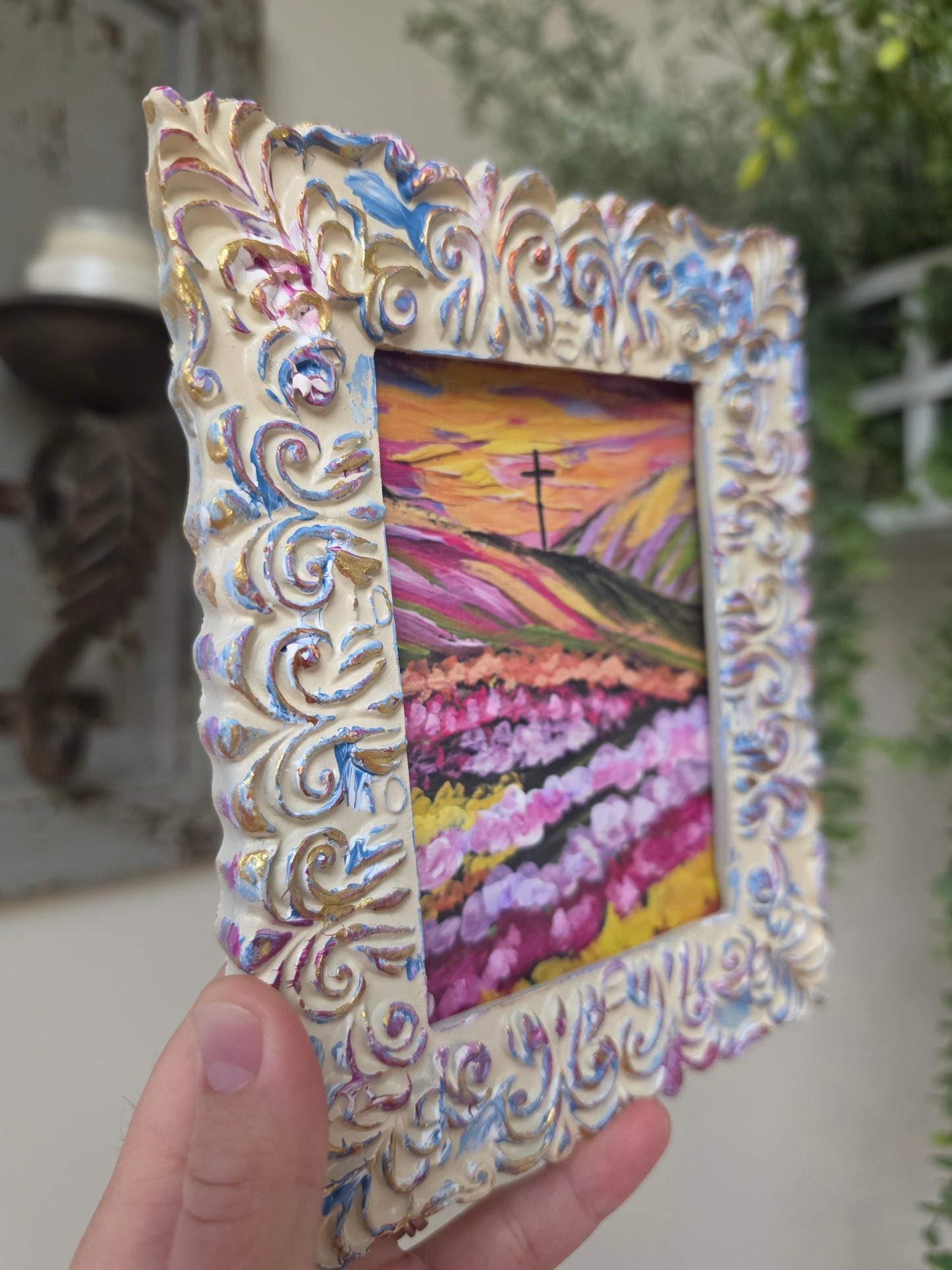 Come Near To God. He Will Come Near To You. Print Inside Hand Painted Frame.