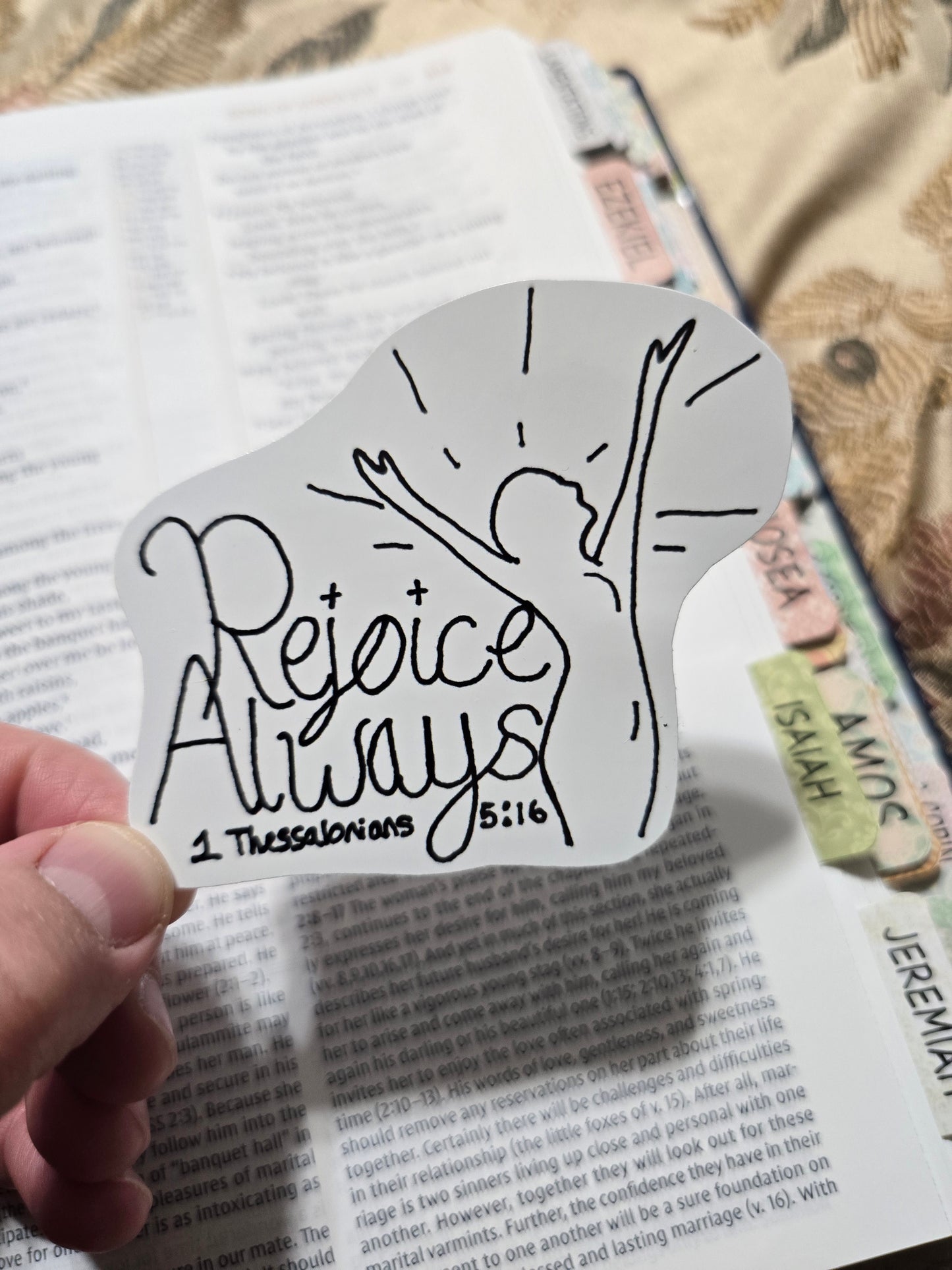 Rejoice Always. Artwork Vinyl Waterproof Sticker.