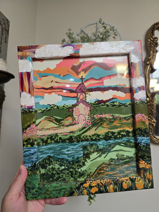 9.5x11.5in River Of Blessings. Print Inside Original Painted Frame.