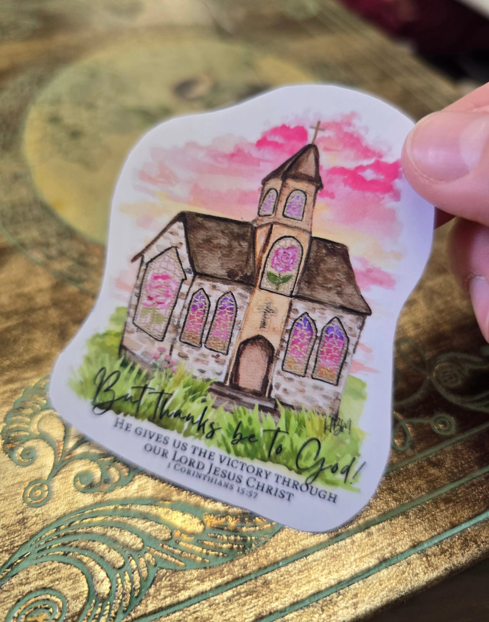 But Thanks Be To God. Artwork Vinyl Waterproof Sticker. Honey Bee Mine